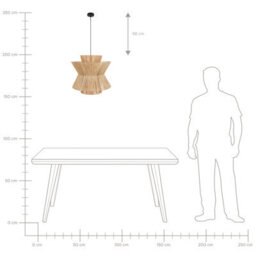 Beliani Boho Pendant Lamp With Natural Straw Shade And Black Iron Base - W45 X D45 X H131 Cm - thumbnail 8