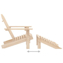 Berkfield Garden Adirondack Chair With Ottoman Solid Fir Wood - thumbnail 5