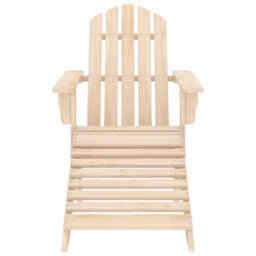 Berkfield Garden Adirondack Chair With Ottoman Solid Fir Wood - thumbnail 2