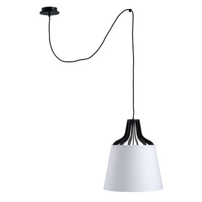 Luminosa Lighting Luminosa Ivo Dome Pendant Ceiling Light White, 38Cm, 1X E27, 200Cm Wire