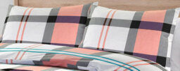 Homes & Linen Remi Check Pink Duvet Cover Set Polycotton With Pillowcases Soft Breathable Reversible - thumbnail 2