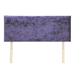 "Urban Textures Luxury 26"" High Crushed Velvet Fabric Upholstered Bed Headboard - Purple" - thumbnail 1