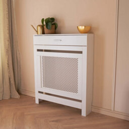Jack Stonehouse White Radiator Cover With Storage Draw Lattice Diamond Small - thumbnail 1