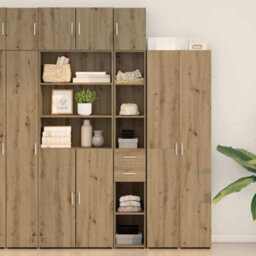 Walplus Slim Storage Cabinet With Drawer Artisan Oak 30 X 42.5 X 225 Cm - thumbnail 1