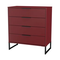 Marsala Ready Assembled Matt Red 4 Drawer Chest (H)848mm (W)765mm (D)395mm - thumbnail 2