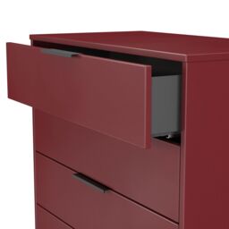 Marsala Ready Assembled Matt Red 4 Drawer Chest (H)848mm (W)765mm (D)395mm - thumbnail 4