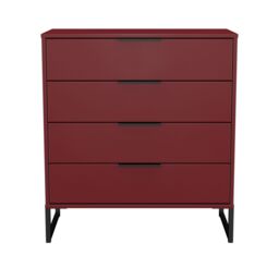 Marsala Ready Assembled Matt Red 4 Drawer Chest (H)848mm (W)765mm (D)395mm - thumbnail 5