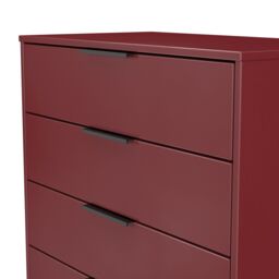 Marsala Ready Assembled Matt Red 4 Drawer Chest (H)848mm (W)765mm (D)395mm - thumbnail 3