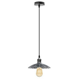 Ledsone Vintage Industrial Single Hanging Metal Ceiling Light Set E27 Base - thumbnail 1