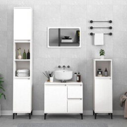 Berkfield Bathroom Cabinet White 30X30X190 Cm Engineered Wood