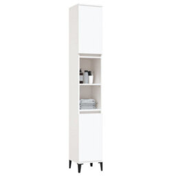Berkfield Bathroom Cabinet White 30X30X190 Cm Engineered Wood - thumbnail 5