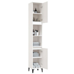 Berkfield Bathroom Cabinet White 30X30X190 Cm Engineered Wood - thumbnail 4