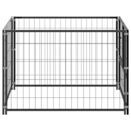 Berkfield Durable Dog Kennel Black 100X100X70 Cm Steel - thumbnail 3