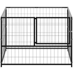 Berkfield Durable Dog Kennel Black 100X100X70 Cm Steel - thumbnail 1