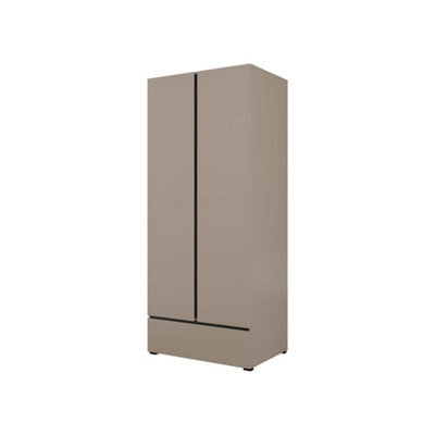 Arte Kross 89Cm Hinged Wardrobe In Rich Congo - Space-Saving Sophistication For Contemporary Spaces - image 1