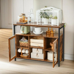 Pirlo Plush Kitchen Sideboard Buffet Cabinet Industrial Rustic Style Furniture - thumbnail 2
