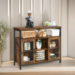Pirlo Plush Kitchen Sideboard Buffet Cabinet Industrial Rustic Style Furniture - thumbnail 1