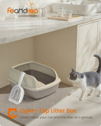 LEDREM High Sided Cat Litter Tray, Xl Open Top Litter Box With Scoop, For Kittens, - thumbnail 2