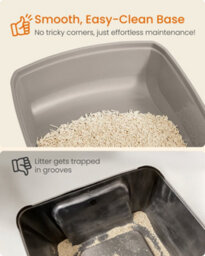 LEDREM High Sided Cat Litter Tray, Xl Open Top Litter Box With Scoop, For Kittens, - thumbnail 4