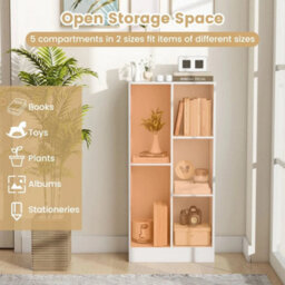 5-Cube Bookcase 104 Cm Wooden Toy Storage Organizer - thumbnail 3