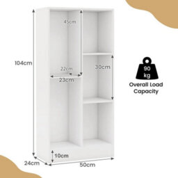 5-Cube Bookcase 104 Cm Wooden Toy Storage Organizer - thumbnail 2