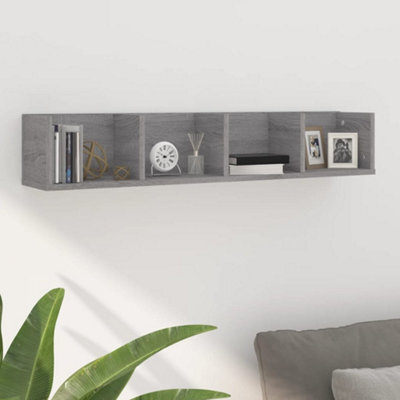 Berkfield Cd Wall Shelf Grey Sonoma 100X18X18 Cm Engineered Wood - image 1