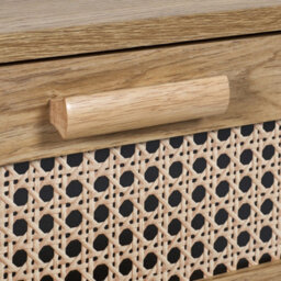 Julian Bowen Sydney Rattan Effect Print 2 Drawer Bedside - Oak Effect - thumbnail 8