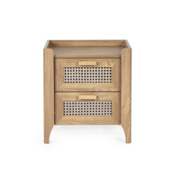 Julian Bowen Sydney Rattan Effect Print 2 Drawer Bedside - Oak Effect - thumbnail 6