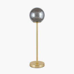 Pacific Lifestyle Arabella Smoked Glass Orb And Gold Metal Table Lamp - thumbnail 2