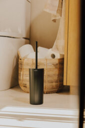 Cosmic Toilet Brush With Holder, Gloss Chrome, Free Standing, Essentials Collection - thumbnail 4