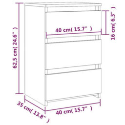 Berkfield Bed Cabinets 2 Pcs Grey Sonoma 40X35X62.5 Cm Engineered Wood - thumbnail 8