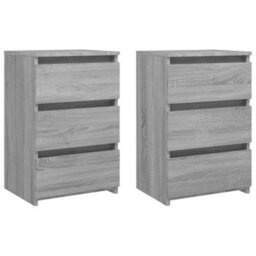 Berkfield Bed Cabinets 2 Pcs Grey Sonoma 40X35X62.5 Cm Engineered Wood - thumbnail 2