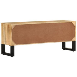 Berkfield Industrial Tv Cabinet 110X30X45 Cm Rough Mango Wood - thumbnail 3