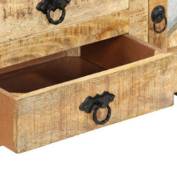 Berkfield Industrial Tv Cabinet 110X30X45 Cm Rough Mango Wood - thumbnail 6