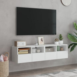 Berkfield Tv Wall Cabinets 2 Pcs White 60X30X30 Cm Engineered Wood - thumbnail 3