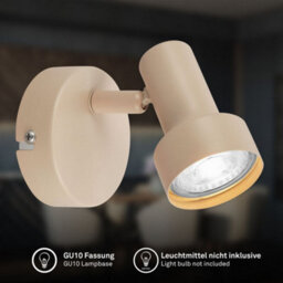Briloner Beige Wall Light Indoor Reading Lamp Spotlight Adjustable Hallway Gu10 Bulb Excluded - thumbnail 3