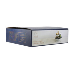 Artesà Artesa 2 Piece Round Tiered Slate Serving Stand Raised Metal Legs, Food-Safe - thumbnail 3