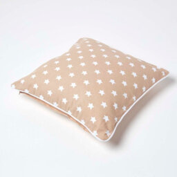Homescapes Cotton Beige Stars Cushion Cover, 45 X 45 Cm - thumbnail 4