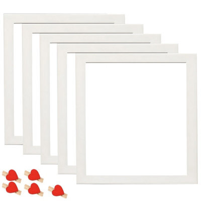 "5Pcs 3D Box Photo Frames Standing Hanging Craft Shadow Picture Frame 8 X 8"" White" - image 1