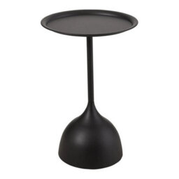 Black   Round Coffee Table Metal Iron Side Desk Small Round Wine - thumbnail 1