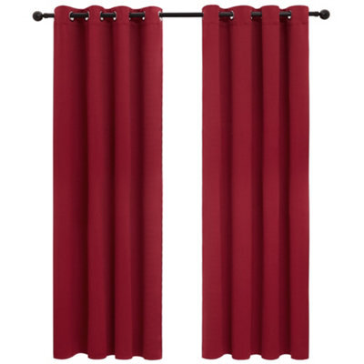 Deconovo Blackout Curtains Thermal Insulated Curtains Energy Saving Eyelet Blackout Curtains W52 X L54 Inch Dark Red 2 Panels - image 1