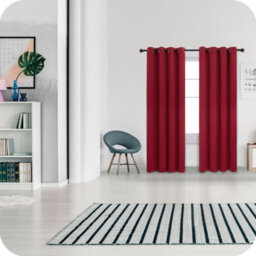 Deconovo Blackout Curtains Thermal Insulated Curtains Energy Saving Eyelet Blackout Curtains W52 X L54 Inch Dark Red 2 Panels - thumbnail 3