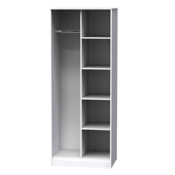 Ready Assembled Contemporary White Tall Double Wardrobe (H)1970mm (W)740mm (D)530mm