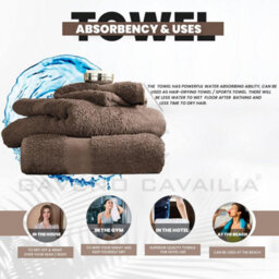 Gc Gaveno Cavailia 2Pk Miami Jumbo Bath Sheet 100X180 Camel 700 Gsm Quick Drying & Super Absorbent Jumbo Bath Sheet Set - thumbnail 4