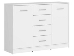 Arte Nepo Plus White 119Cm Sideboard - 2-Door, 4-Drawer Storage Cabinet - thumbnail 2