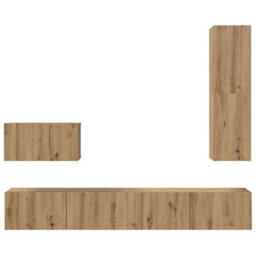 Berkfield Tv Cabinet Set 4 Pcs Artisan Oak Medium Engineered Wood - thumbnail 8