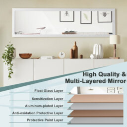 Costway Full Length Mirror Full Body Dressing Mirror Door Over The Door & Wall Hanging - thumbnail 7