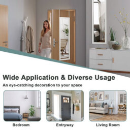Costway Full Length Mirror Full Body Dressing Mirror Door Over The Door & Wall Hanging - thumbnail 9