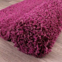 Indulgence Aubergine Plain Shaggy Rug By Ultimate Rug-133Cm X 133Cm - thumbnail 5