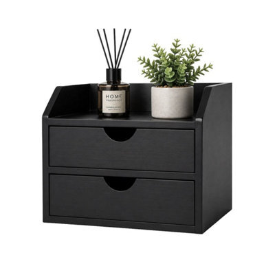 Black Desktop Storage Organizer With 2 Drawers - image 1